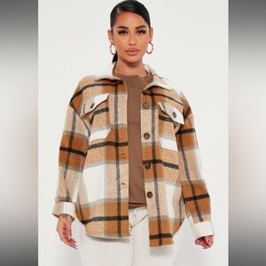 Fashion nova check ya later brown flannel top plaid jacket